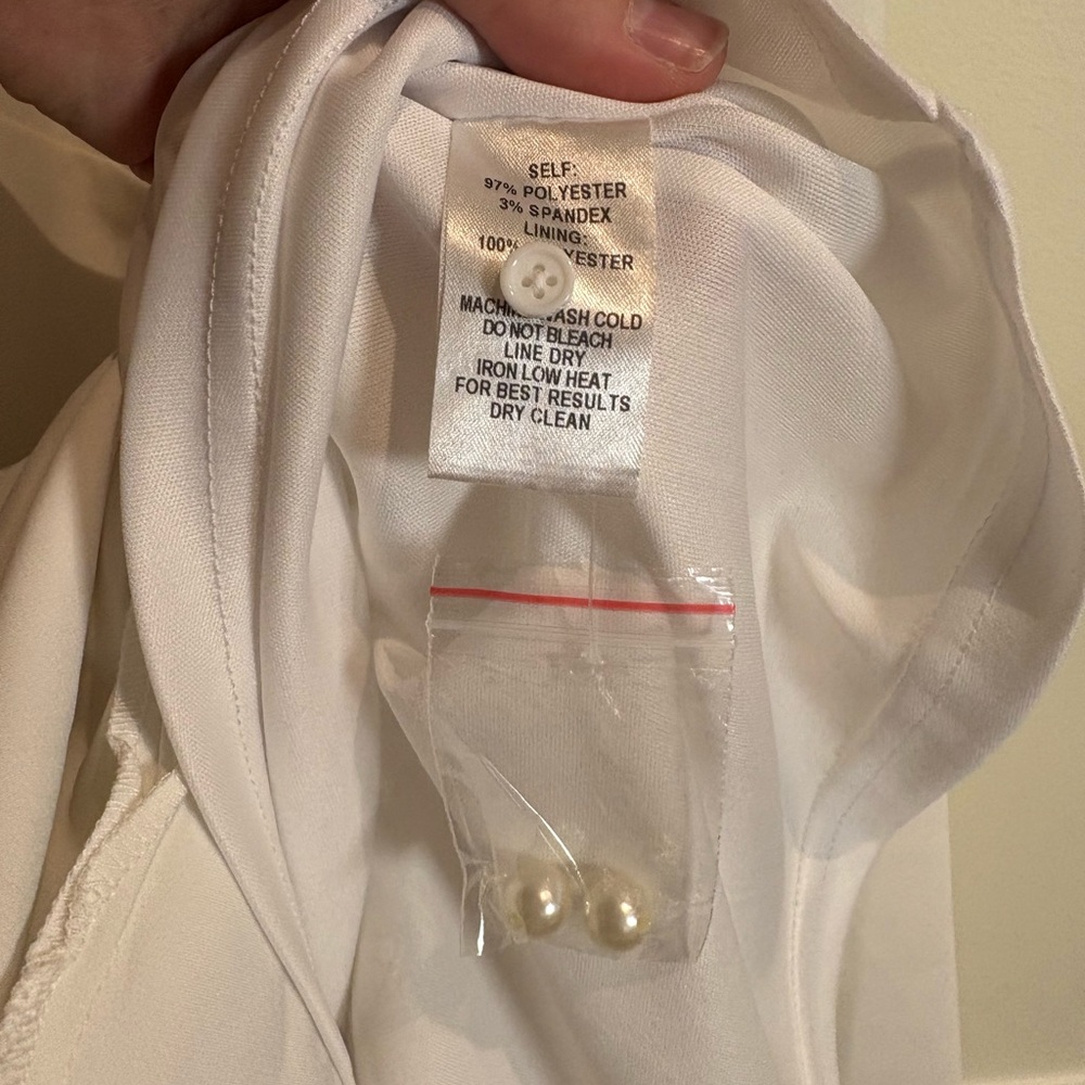 Lulus NWOT Faux Pearl Adore You White Skater Dress Size Small - Picture 10 of 10